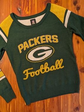 NFL Green & Gold Packers Football Crewneck Sweater